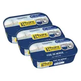 Phare d'Eckmuhl Foie de Morue au Naturel, Pêche Responsable en conserve, Lot de 3x121g