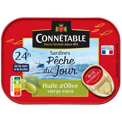 Connetable Sardines à l'Huile d'Olive vierge extra Pêche du Jour, 115g