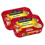 Connetable Sardines Généreuses Sauce Tomate sans Huile en conserve, Lot de 2x140g