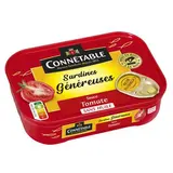 Connetable Sardines Généreuses Sauce Tomate sans Huile en conserve, 140g