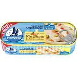 Petit Navire Filets de Maquereaux au Vin blanc et Aromates maxi format en conserve, 235g