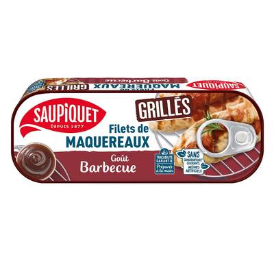 Saupiquet Filets de Maquereaux Grillés Sauce Barbecue, 120g