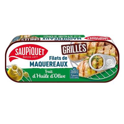Saupiquet Filets de Maquereaux Grillés trait d'Huile d'Olive, 120g