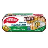 Saupiquet Filets de Maquereaux Grillés trait d'Huile d'Olive en conserve, 120g