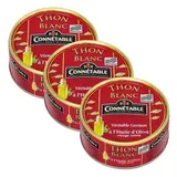 Connetable Thon Blanc à l'Huile d'Olive vierge extra en conserve, Lot de 3x160g