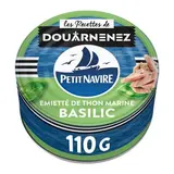 Petit Navire Émietté de thon mariné Basilic en conserve, 110g