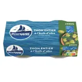 Petit Navire Thon Entier à l'Huile d'Olive Vierge Extra MSC en conserve, 2x80g