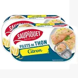 Saupiquet Filets de Thon Citron en conserve, Lot de 2x115g