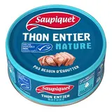 Saupiquet Thon Entier Naturel MSC sans égouttage en conserve, 112g