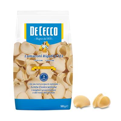 De Cecco Pâtes Lumaconi Rigati N°123 Premium, 500g
