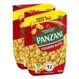 Panzani Pâtes Coudes rayés, Lot de 2x1kg