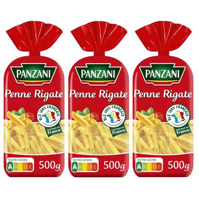 Panzani Pâtes Penne rigate, Lot de 3x500g