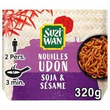 Suzi Wan Nouilles précuites wok udon soja sésame en sachet pour 2, 320g