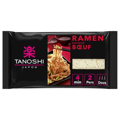 Tanoshi - Japon Ramen Saveur Boeuf Nouilles Japonaises Précuites, 360g