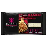 Tanoshi - Japon Ramen Saveur Boeuf Nouilles Japonaises Précuites en sachet pour 2, 360g