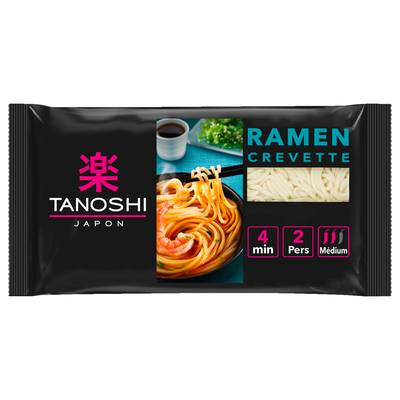 Tanoshi - Japon Ramen Saveur Crevettes Nouilles Japonaises Précuites, 360g