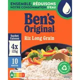 Ben's Original Riz Long Grain 10 minutes en Sachets Cuisson, 4x125g