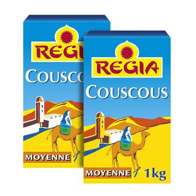 Regia Graine de couscous moyenne, Lot de 2x1kg