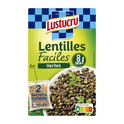 Lustucru Lentilles Vertes Facile sachet cuisson, 300g