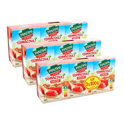 Panzani Purée de Tomates Nature Tomacouli, Lot de 3 - 3x200g