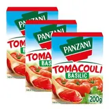 Panzani Purée de Tomates au Basilic - Tomacouli en brique, Lot de 3x200g