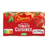 Zapetti Sauce Tomate Cuisinée en conserve, 2x190g