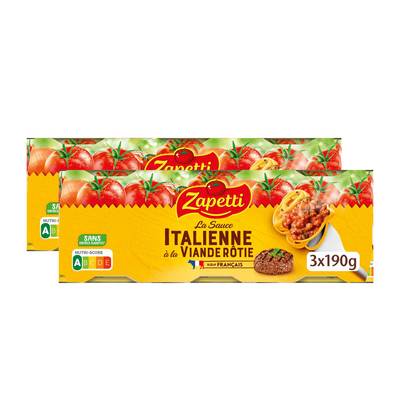 Zapetti Sauce italienne à la viande rôtie, Lot de 2 - 3x190g