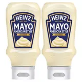 Heinz Mayonnaise American Style en Flacon Souple Squeeze Top Down, Lot de 2x395g