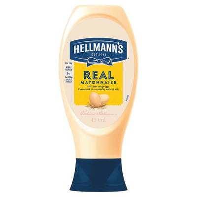 Hellmann's Mayonnaise en Flacon Souple Squeeze Top Down, 404g