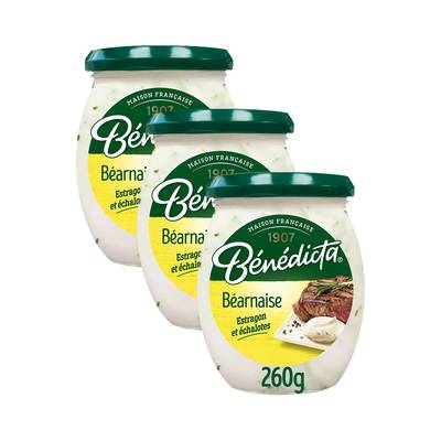 Bénédicta Sauce Béarnaise à l'estragon et aux échalotes, Lot de 3x260g