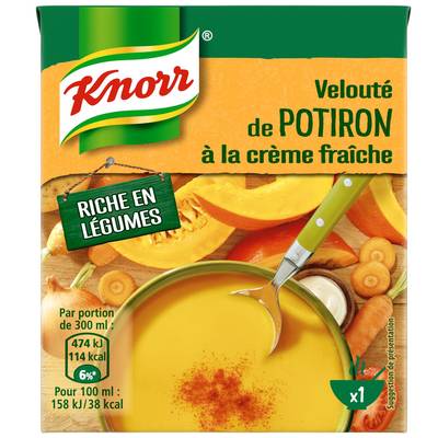 Knorr & La Potagère Soupe Velouté de Potiron à la Crème Fraîche, 30cl