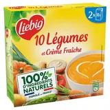 Liebig Soupe Velouté 10 Légumes et Crème Fraîche - Soupe liquide en brique individuelle, 2x30cl