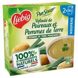 Liebig Soupe Velouté de Poireaux et Pommes de Terre - Soupe liquide en brique individuelle, 2x30cl