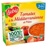 Liebig Soupe Tomates à la Méditerranéenne et Pâtes - Soupe liquide en brique individuelle, 2x30cl