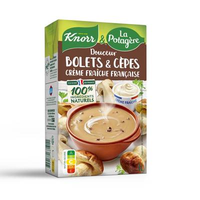 Knorr & La Potagère Soupe Douceur de Champignons- Bolets, Cèpes et crème Fraîche, 1L