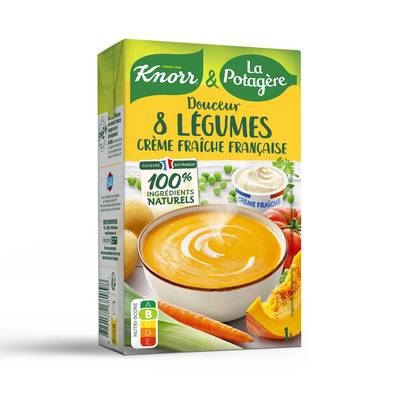 Knorr & La Potagère Soupe Douceur de 8 Légumes à la Crème Fraîche, 1L
