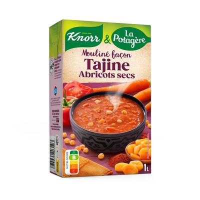 Knorr & La Potagère Soupe Mouliné Façon Tajine et Abricots Secs, 1 L