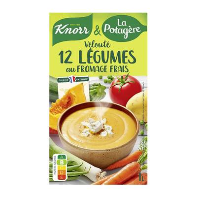 Knorr & La Potagère Soupe Velouté de 12 Légumes au fromage frais, 1L