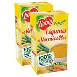 Liebig Soupe Légumes et Vermicelles - Soupe liquide en brique familiale, Lot de 2x1L