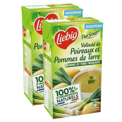 Liebig Soupe Velouté de Poireaux et Pommes de Terre, Lot de 2x1L