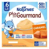 Naturnes® - P'tit Gourmand Dessert Lacté Caramel Coupelle Bébé Dès 6 mois, 4x100g