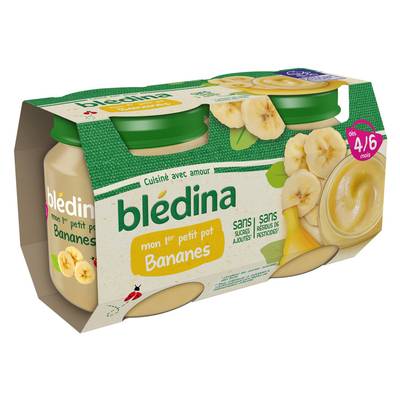 Blédina - Mon 1er petit pot Banane Pot Bébé Dès 4/6 mois, 2x130g