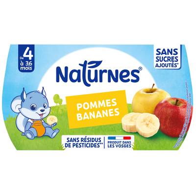 Naturnes® Pomme banane Bol Bébé Dès 4 mois, 4x130g