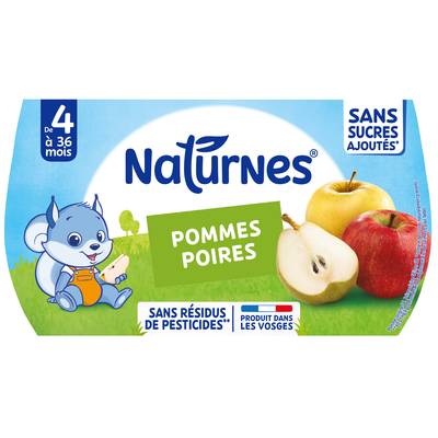 Naturnes® Pomme poire Bol Bébé Dès 4 mois, 4x130g