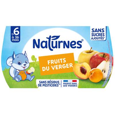 Naturnes® Fruits du verger Bol Bébé Dès 6 mois, 4x130g