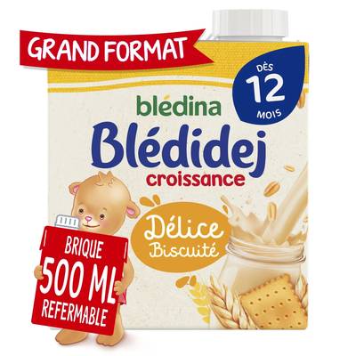 Blédina - Blédi'dej Céréales Lactées Délice Biscuité Dès 12 mois, 50cl