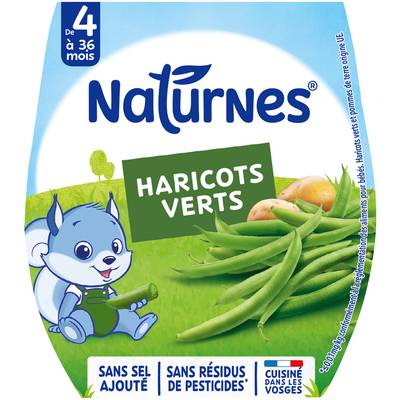 Naturnes® Haricots Verts Bol Bébé Dés 4 mois, 2x130g