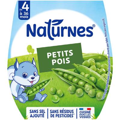 Naturnes® Petits pois Bol Bébé Dès 4 mois, 2x130g