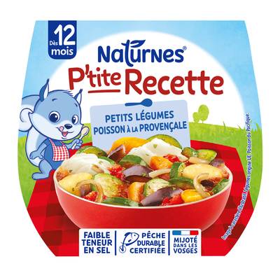 Naturnes® - P'tite Recette Petits Légumes Poisson à la Provençale Bol Bébé Dès 12 mois, 2x200g