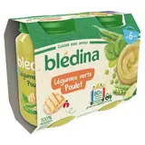 Blédina Légumes Verts et Poulet Pot Bébé Dès 6 mois, 2x200g